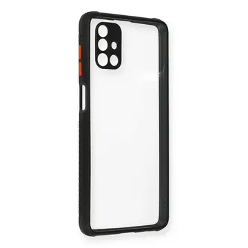 Samsung Galaxy M51 Kılıf Miami Şeffaf Silikon - Siyah