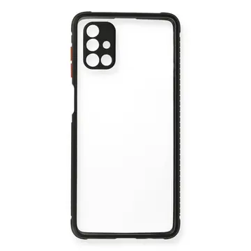 Samsung Galaxy M51 Kılıf Miami Şeffaf Silikon - Siyah