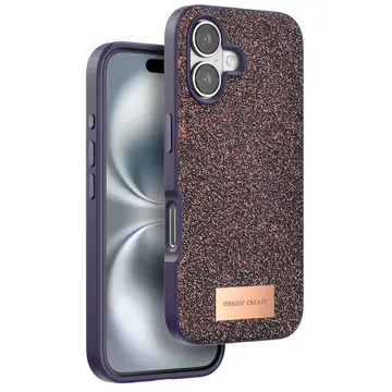 Onegif  İphone 16 Bright Simli Kapak - Derin Mor