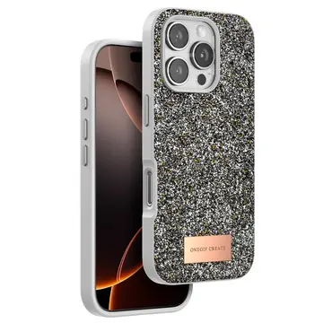 Onegif  İphone 16 Pro Max Bright Simli Kapak - Gümüş