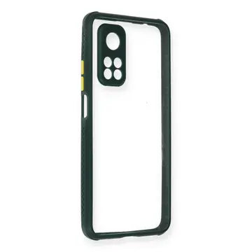 Xiaomi Mi 10t Pro Kılıf Miami Şeffaf Silikon - Koyu Yeşil