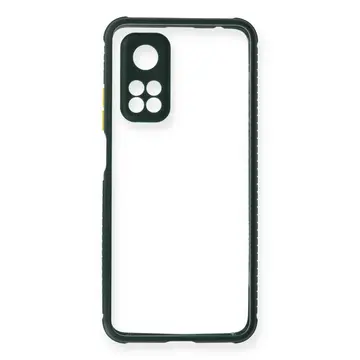 Xiaomi Mi 10t Pro Kılıf Miami Şeffaf Silikon - Koyu Yeşil