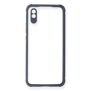 Xiaomi Redmi 9a Kılıf Miami Şeffaf Silikon - Gri
