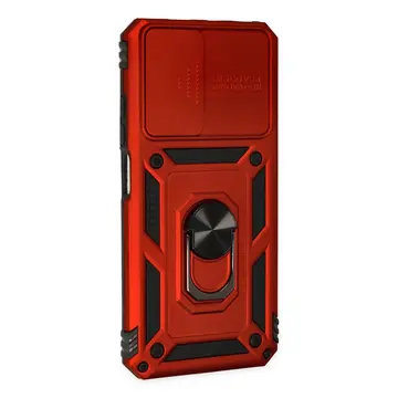 Xiaomi Redmi Note 11 Kılıf Pars Lens Yüzüklü Silikon - Kırmızı
