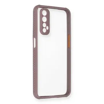 Realme 7 Kılıf Miami Şeffaf Silikon - Açık Mor