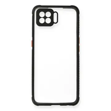 Oppo A73 Kılıf Miami Şeffaf Silikon - Siyah
