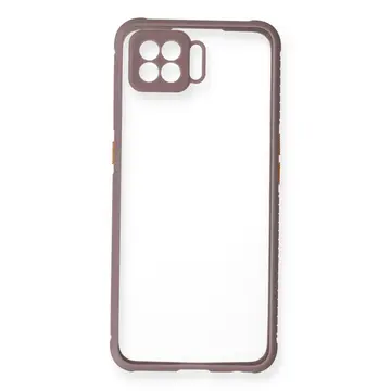 Oppo A73 Kılıf Miami Şeffaf Silikon - Açık Mor