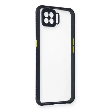 Oppo A73 Kılıf Miami Şeffaf Silikon - Lacivert