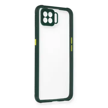 Oppo A73 Kılıf Miami Şeffaf Silikon - Koyu Yeşil