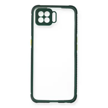 Oppo A73 Kılıf Miami Şeffaf Silikon - Koyu Yeşil