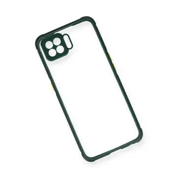 Oppo A73 Kılıf Miami Şeffaf Silikon - Koyu Yeşil