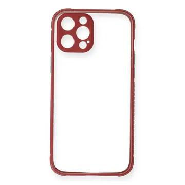 İphone 12 Pro Kılıf Miami Şeffaf Silikon - Fuşya