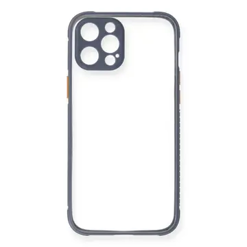 İphone 12 Pro Kılıf Miami Şeffaf Silikon - Gri
