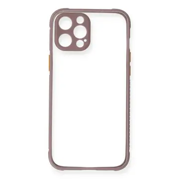 İphone 12 Pro Kılıf Miami Şeffaf Silikon - Açık Mor