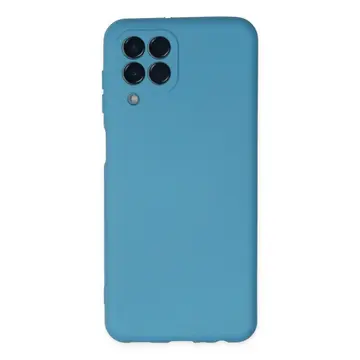 Samsung Galaxy M33 Kılıf Nano İçi Kadife Silikon - Mavi