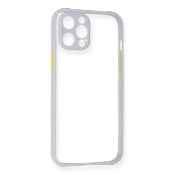 İphone 12 Pro Kılıf Miami Şeffaf Silikon - Lila