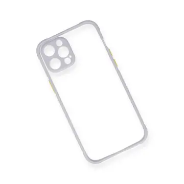 İphone 12 Pro Kılıf Miami Şeffaf Silikon - Lila