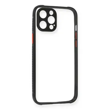 İphone 12 Pro Kılıf Miami Şeffaf Silikon - Siyah
