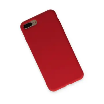 İphone 7 Plus Kılıf Nano İçi Kadife Silikon - Kırmızı