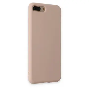İphone 7 Plus Kılıf Nano İçi Kadife Silikon - Pudra