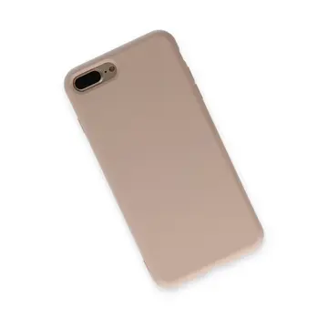 İphone 7 Plus Kılıf Nano İçi Kadife Silikon - Pudra