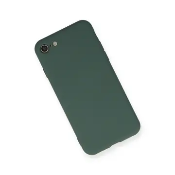 İphone 7 Kılıf Nano İçi Kadife Silikon - Koyu Yeşil