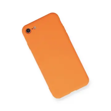 İphone 7 Kılıf Nano İçi Kadife Silikon - Turuncu