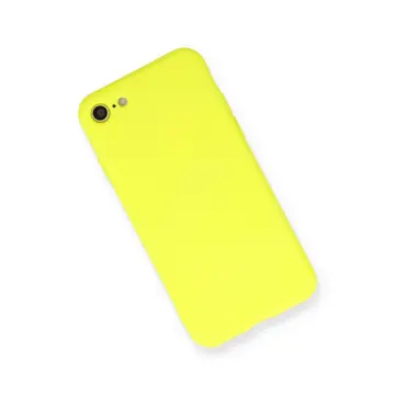 İphone 7 Kılıf Nano İçi Kadife Silikon - Sarı