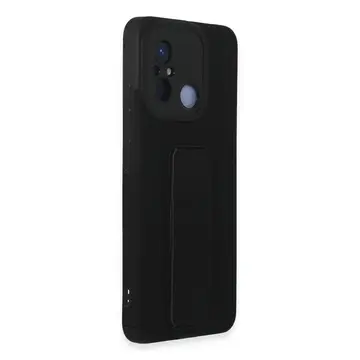 Xiaomi Redmi 12c Kılıf Mega Standlı Silikon - Siyah