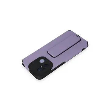 Xiaomi Redmi 12c Kılıf Mega Standlı Silikon - Lila