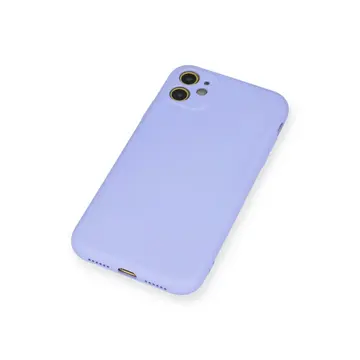 İphone 11 Kılıf Nano İçi Kadife Silikon - Lila
