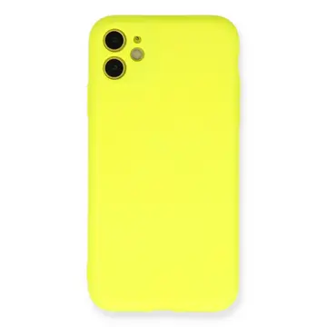 İphone 11 Kılıf Nano İçi Kadife Silikon - Sarı