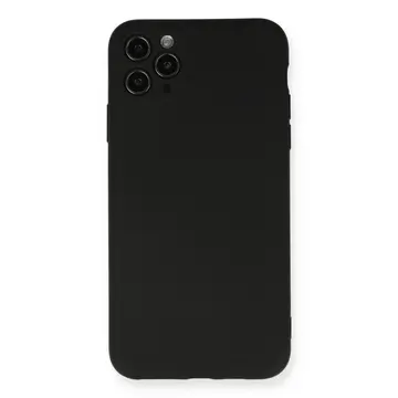 İphone 11 Pro Max Kılıf Nano İçi Kadife Silikon - Siyah
