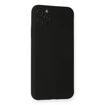 İphone 11 Pro Max Kılıf Nano İçi Kadife Silikon - Siyah