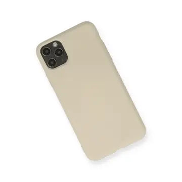 İphone 11 Pro Max Kılıf Nano İçi Kadife Silikon - Bej