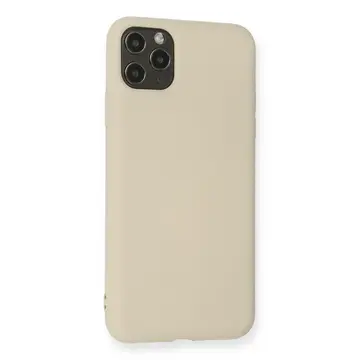 İphone 11 Pro Max Kılıf Nano İçi Kadife Silikon - Bej