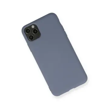 İphone 11 Pro Max Kılıf Nano İçi Kadife Silikon - Gri
