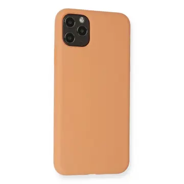 İphone 11 Pro Max Kılıf Nano İçi Kadife Silikon - Mat Turuncu