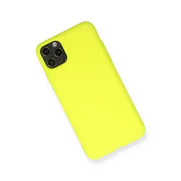 İphone 11 Pro Max Kılıf Nano İçi Kadife Silikon - Sarı