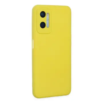 Oppo A96 Kılıf Nano İçi Kadife Silikon - Sarı