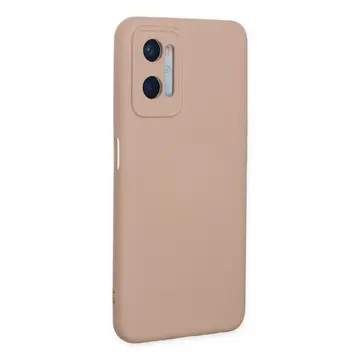 Oppo A96 Kılıf Nano İçi Kadife Silikon - Pudra