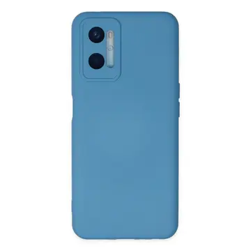 Oppo A96 Kılıf Nano İçi Kadife Silikon - Mavi