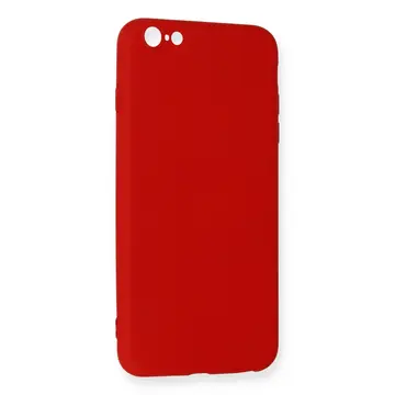 İphone 6 Plus Kılıf Nano İçi Kadife Silikon - Kırmızı