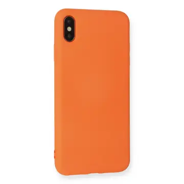 İphone X Kılıf Nano İçi Kadife Silikon - Turuncu