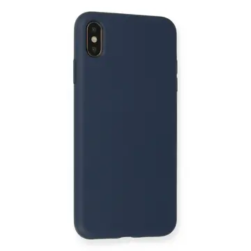 İphone Xs Max Kılıf Nano İçi Kadife Silikon - Lacivert