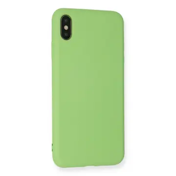 İphone Xs Max Kılıf Nano İçi Kadife Silikon - Açık Yeşil