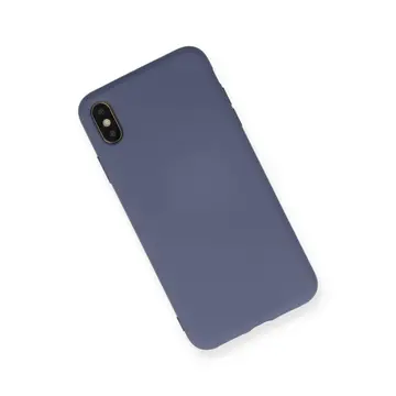 İphone Xs Max Kılıf Nano İçi Kadife Silikon - Gri