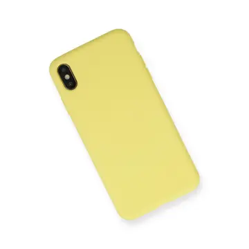 İphone Xs Max Kılıf Nano İçi Kadife Silikon - Mat Sarı