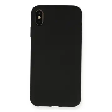 İphone Xs Max Kılıf Nano İçi Kadife Silikon - Siyah