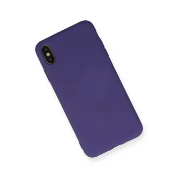 İphone Xs Max Kılıf Nano İçi Kadife Silikon - Mor